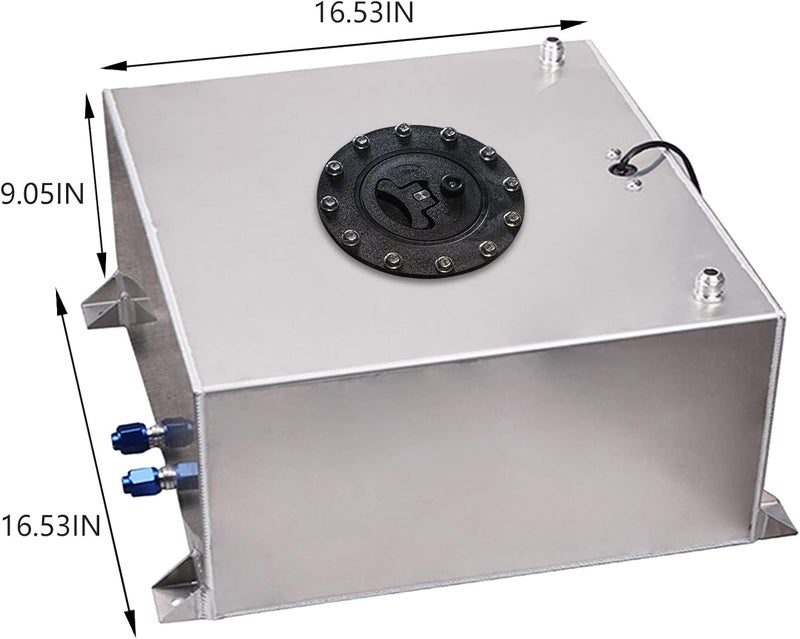 Donpida 10 Gallon Fuel Cell Aluminum Polished with Cap Level Sender Silver - Image 2
